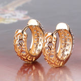 18k Gold Platinum Plated Hoop Huggie Cubic Zirconia Earrings For Women