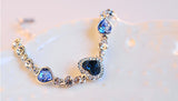 Women's Heart Crystal Rhinestone Bangle Bracelet