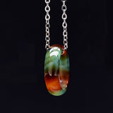 Brazilian Agate Irregular Natural Stone Quartz Pendant Statement Necklace