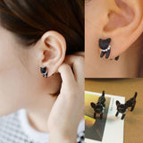 Cute Pearl Leopard Cat Ear Stud Womens Mens Piercing Earring