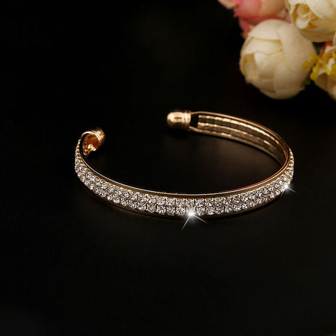 Crystal Rhinestone Bangle Cuff Bracelet For Women