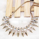 Collar Necklace Crystal Rhinestone Spike Choker Chain