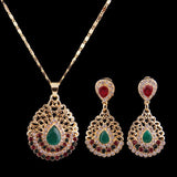 Swarovski Element Crystal Gold Plated Pendant Necklace Earring Jewelry Sets