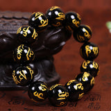 Natural Black Agate Beads Bracelet