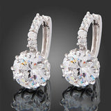 Women's 18k White Gold Clear Swarovski Crystal Zircon Earrings