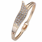 Women's Fashion Gold Plated Crystal Rhinestone Bangle Cuff Bracelet