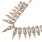 Collar Necklace Crystal Rhinestone Spike Choker Chain