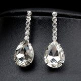 Rhinestone Crystal Drop Necklace and Earring Jewelry Set