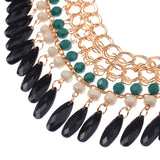 Crystal Chunky Statement Bib Pendant Chain Choker Necklace