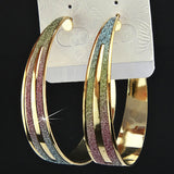 Gold Frosted Big Hoop Earrings for Women