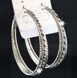 Gold Frosted Big Hoop Earrings for Women