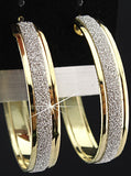 Gold Frosted Big Hoop Earrings for Women
