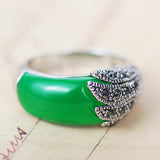 Women's Zirconium Diamond Emerald Gemstone Ring