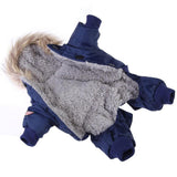 Warm Small Dog Winter Clothes Padded Hoodie Jumpsuit