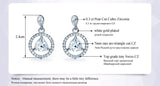 White Gold Plated Brincos With Trillion Cut AAA+ CZ Diamond Drop Earrings For Women