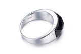 Black Agate Gemstone 925 Sterling Silver Men's Ring
