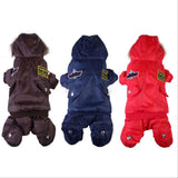 Warm Small Dog Winter Clothes Padded Hoodie Jumpsuit