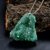 Irregular Natural Druzy Gem Stone Quartz Crystal Agate Pendant Necklaces