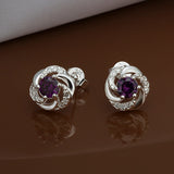 New Arrival ! 925 Sterling Silver Crystal Earrings