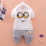 Baby Girls and Boys Minion Suits Infant/Newborn Vest+T Shirt+Pants 3 Pcs Sets