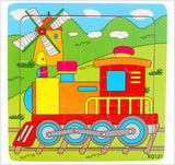 Educational Toys Cartoon Development 9 pcs wooden puzzles