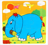 Educational Toys Cartoon Development 9 pcs wooden puzzles
