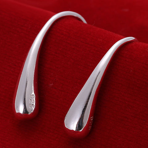 925 Sterling Silver Plated Filled Solid Teardrop Earrings