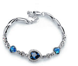 Women's Heart Crystal Rhinestone Bangle Bracelet