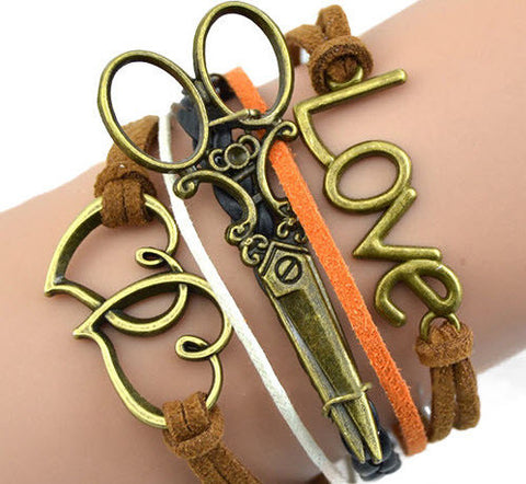 Braided Scissors Bracelet 0006bs