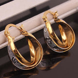 18K Gold/Silver Hoop Earrings For Women
