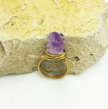 Natural Crystal Amethyst Ring