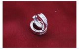 CZ Crystal 925 Sterling Silver Tetragonal Zirconium Silver Hoop Earrings