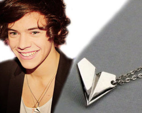 Free Harry Styles Paper Airplane Silver pendant Necklace